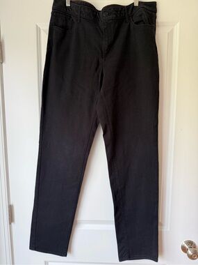 Eddie Bauer Jeans, Slightly Curvy, Slim Straight, Black, Size 16 Tall